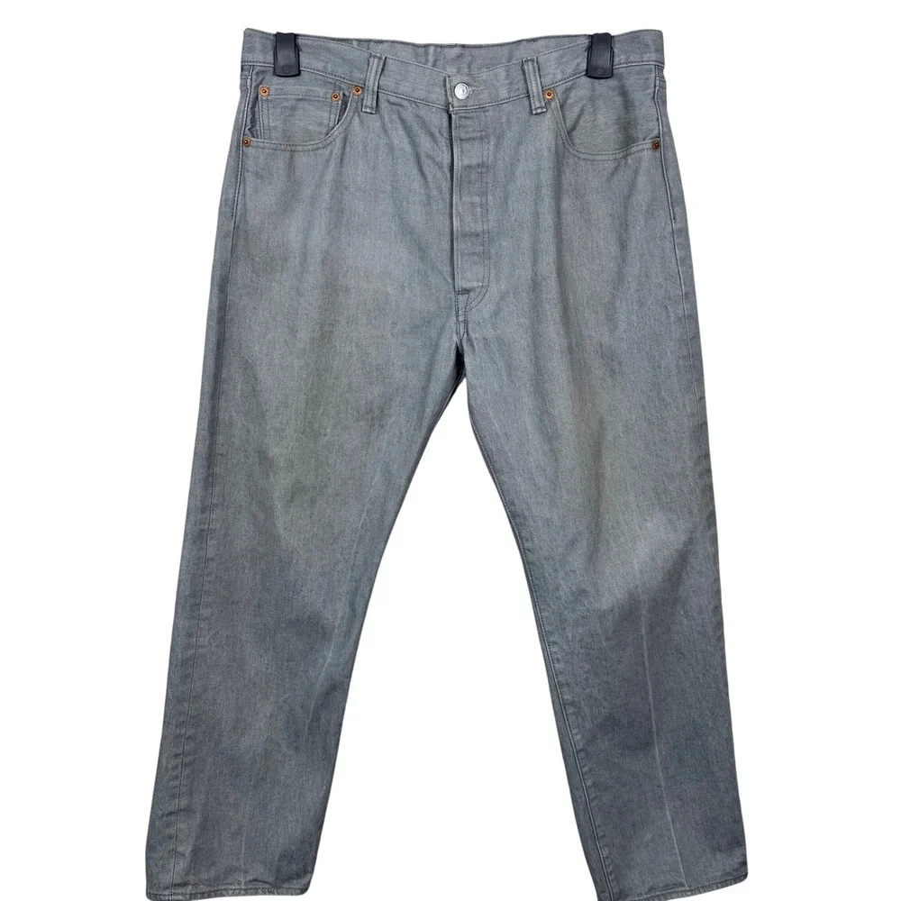 Levi's 501 XX Jeans 38x32 Gray Wash Button Fly Straight Leg Vin